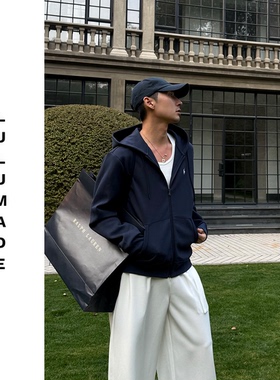 Lulumade【小马1790版】极简刺绣空气层运动拉链连帽开衫卫衣 男