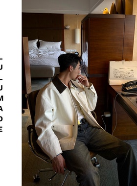 Lulumade | 26ss工装巴恩风休闲廓形可拆卸羊皮领夹克外套 男