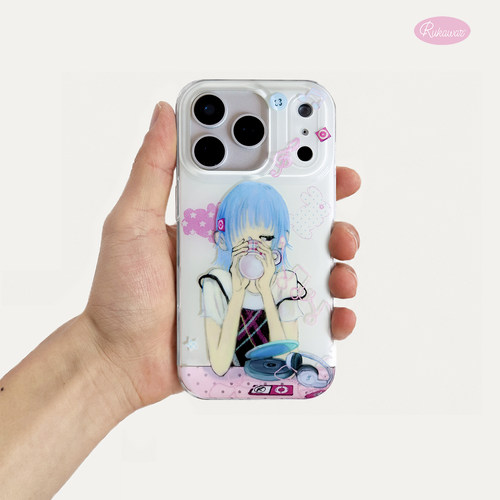 RUKAWAZ x Congming33联名原创设计 hear me 复古适用于iPhone苹果17/promax/16/15大孔双层/磁吸imd手机壳