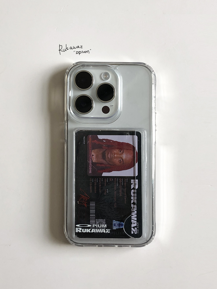 RUKAWAZ原创playboi carti opium恶搞证件照适用于iPhone15透明卡包phone case手机壳 3C数码配件 手机保护套/壳 原图主图