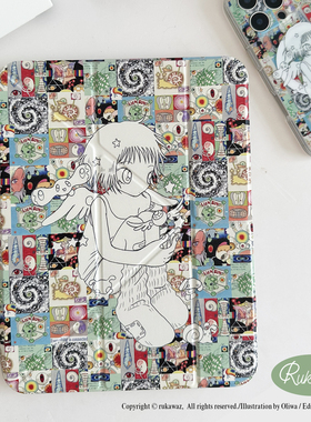 RUKAWAZxOliwa奥莉蛙联名原创everything is connected滑轨亚克力可拆卸Y型笔槽适用苹果平板iPad pro保护壳