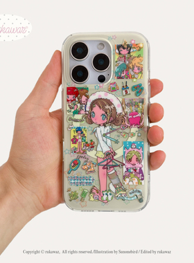 RUKAWAZx鸟鸟一联名原创双层亮面磁吸可爱四季物语动漫适用于iPhone苹果17/promax/16/15大孔imd手机壳
