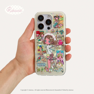 RUKAWAZx鸟鸟一联名原创双层亮面磁吸可爱四季物语动漫适用于iPhone苹果17/promax/16/15大孔imd手机壳