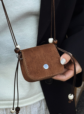 小众设计麂皮绒迷你口红小方包女2026新款冬季百搭复古单肩斜挎包