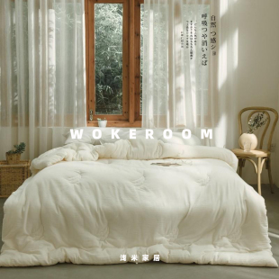 被芯双人加大220x240 四季 A类全棉大豆纤维被 全棉被子羽丝春秋被