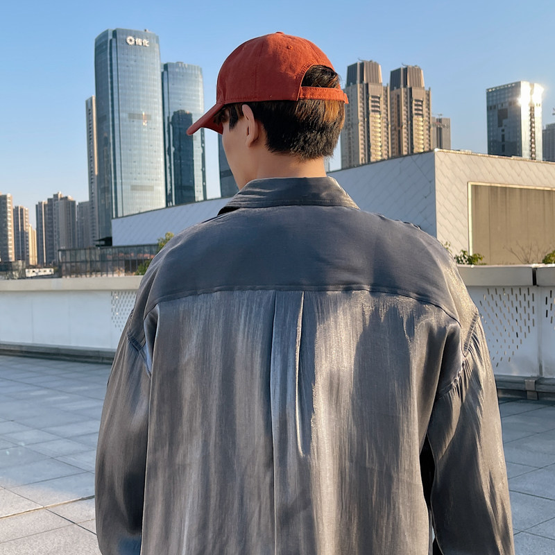 模特外景男士大码纯深灰色潮流男薄DSA012cs22p45图片