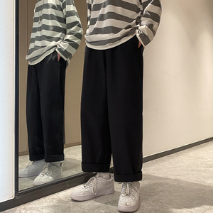 港风模特大码色男士印花裤黑休闲港风DSA012k232p55图片