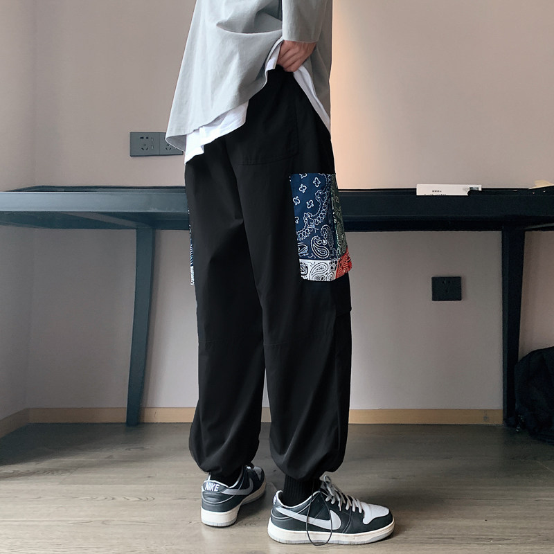 港风模特大码色男士贴补印花裤红绿休闲港风DSA012k233p50,男装休闲裤,星座415A（原A012）