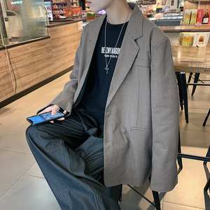 男士港风大码西服潮流灰男装韩版大dsa012xf901p80图片