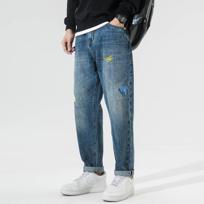 白墙抖音品质牛仔裤装浅色破洞加肥加大DSA012-nz272-p80,男装牛仔裤,星座415A（原A012）