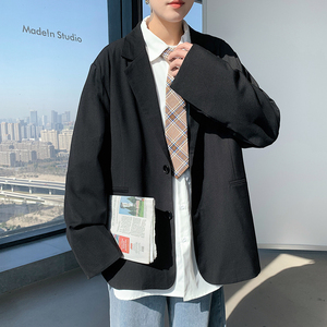 男士港风大码西服潮流黑色男装韩版大dsa012xf901p80图片