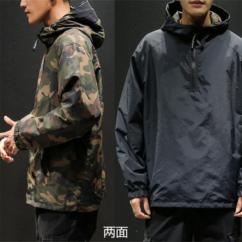 模特男士双面黑日系风格外套DSA012-jk902-p80图片