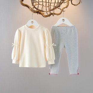 女童长袖背带裙春装儿童三件套1-2-3岁女宝宝洋气小童公主裙套装