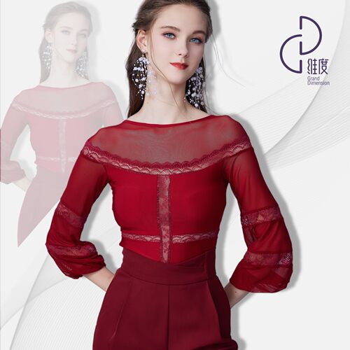 【维度舞服】Y486JJ花边姐姐新品女士上衣摩登舞蹈服