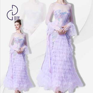 【维度舞服】SQ17女神专属舞会新款连衣裙摩登蹈服练习服性感修身