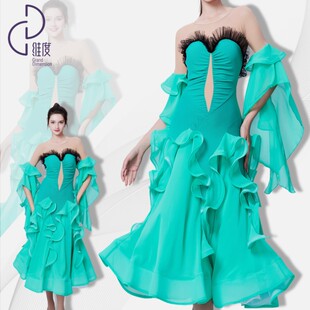 【维度舞服】L90新款连衣裙赛裙摩登蹈服练习服性感修身