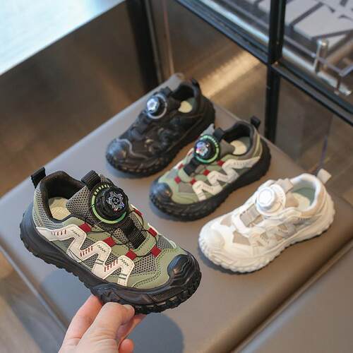 旋钮扣儿童榴莲底透气舒适运动鞋