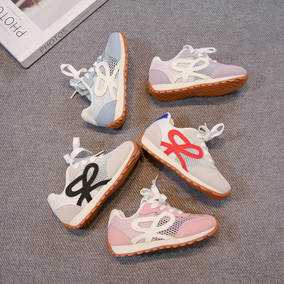 女童薄款运动鞋夏季网面2025新款儿童透气网鞋软底轻便男童德训鞋