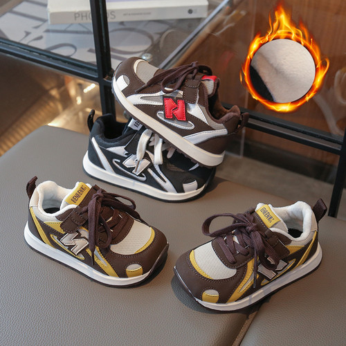 儿童加绒运动鞋N字跑步鞋二棉鞋