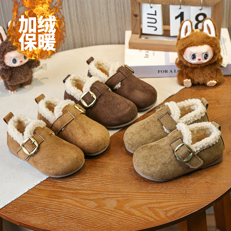 女童勃肯鞋加绒儿童鞋子2025冬季新款复古男童二棉鞋子毛毛豆豆鞋,童鞋/婴儿鞋/亲子鞋,棉鞋,淘宝优惠券,粉丝福利购,淘宝优惠卷