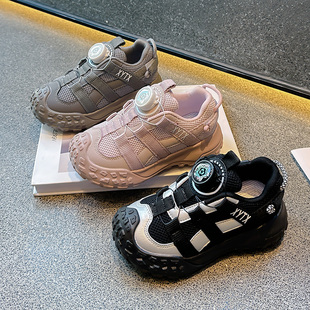 男童运动鞋2026春秋季新款旋转扣儿童鞋子女童透气防滑休闲跑步鞋