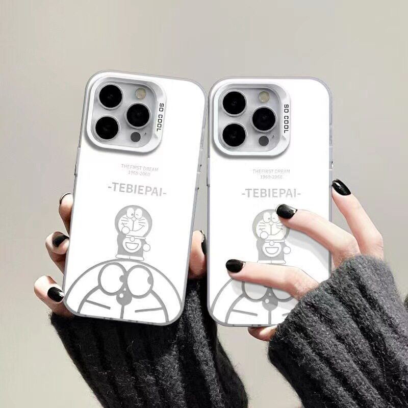捂嘴叮当猫适用苹果17ProMax手机壳iPhone16Pro卡通15可爱14/13潮
