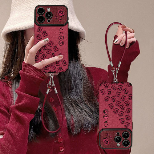 麻将發挂绳适用苹果17新年手机壳iphone14promax硅胶贴皮16硅胶15