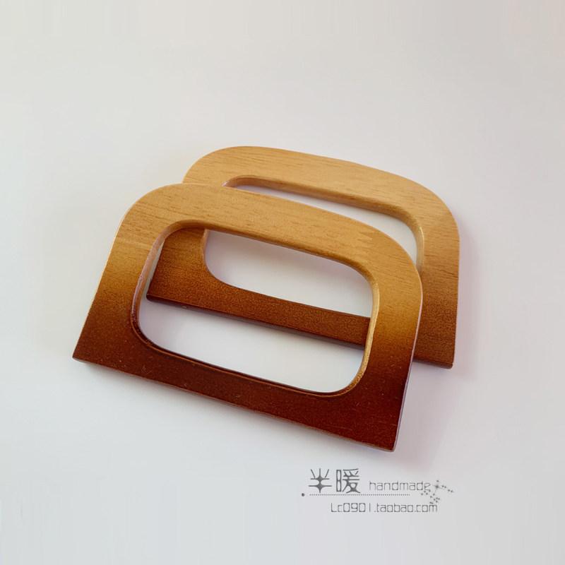 DIY LUGGAGE HANDLES ACCESSORIES SOLID WOOD GRADIENT HANDLES CARRYING RINGS SMILEY FACES D-SHAPED U-SHAPED KNITTING CROCHET AND LEATHER BAG ACCESSORIES