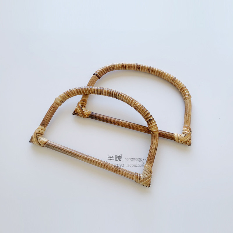 DIY LUGGAGE ACCESSORIESD-SHAPED SEMI-CIRCULAR BAMBOO RATTAN HAND HANDLE CROCHET BAG ACCESSORIES RATTAN HANDLE RATTAN HANDLE RATTAN HANDLE