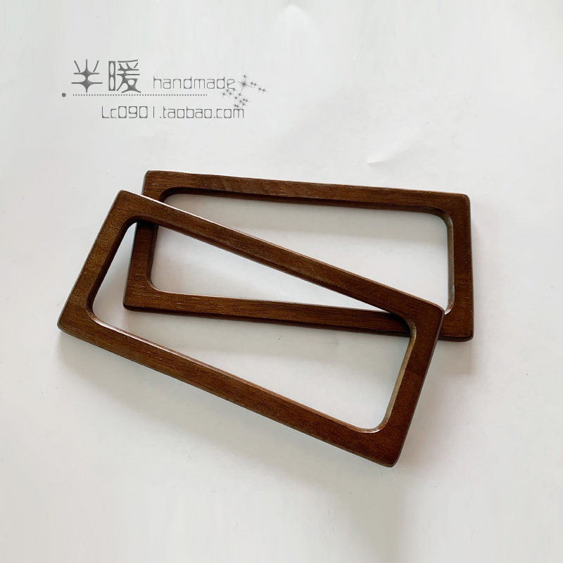 RECTANGULAR HANDLE DIY HAND-WOVEN BAG WOODEN HAND HANDLE WOODEN HANDLE SOLID WOOD HANDLE SHOULDER HANDLE CROCHET PATCHWORK ACCESSORIES