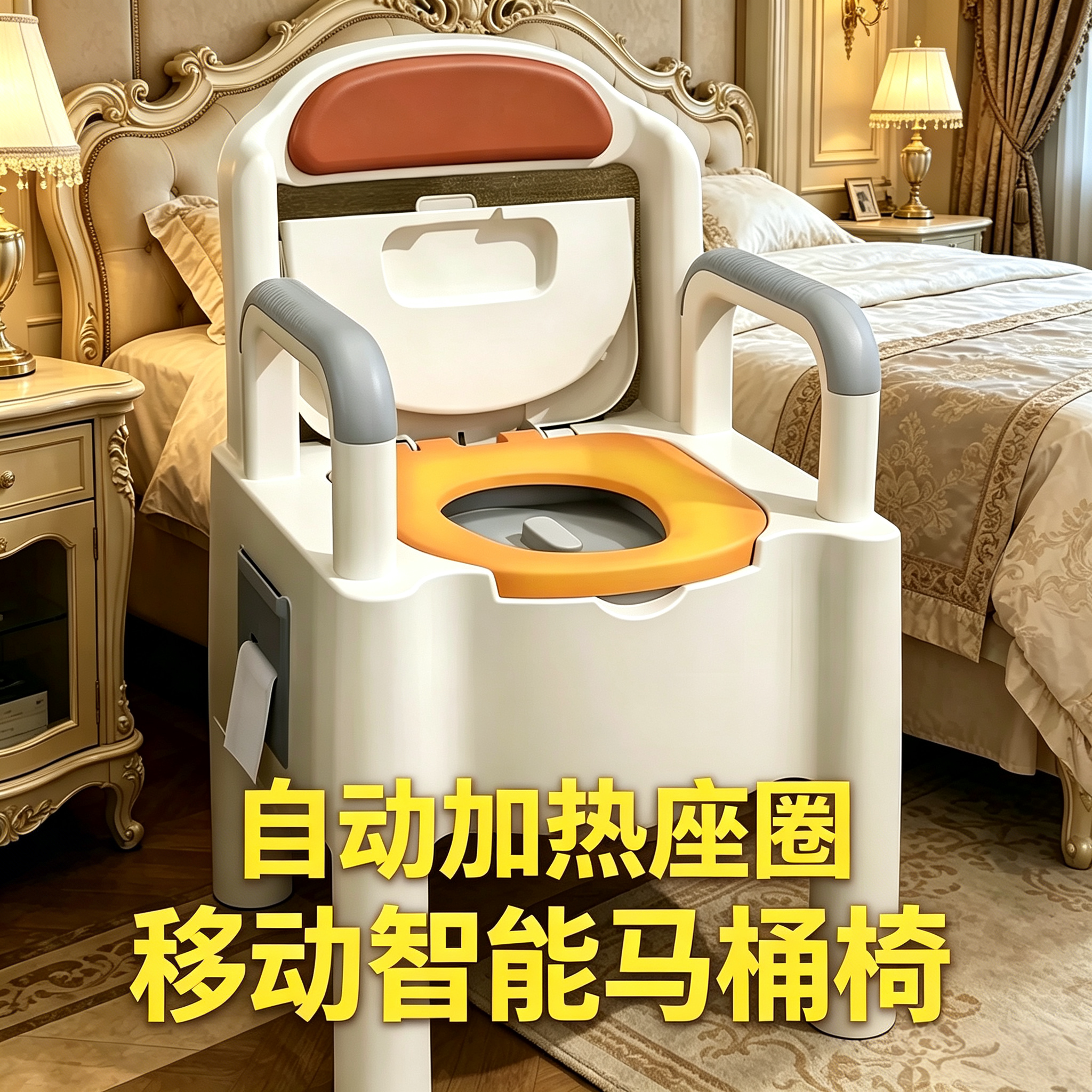 ［座圈恒温四季通用］老人室内移动恒温座便器防臭床边马桶智能