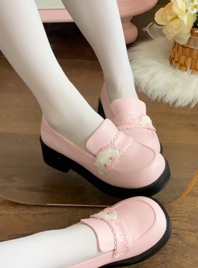 全款预约兔熊制服鞋原创设计可爱小熊lolita圆头单鞋洛丽塔LO鞋