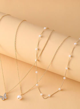 accessories jewelry Pearl clavicle chain Necklaces women项炼