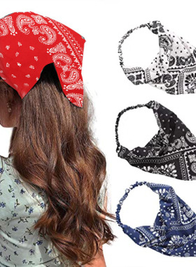 elasticity Scarf Headband women 三角弹性皮筋发带头巾女丝巾