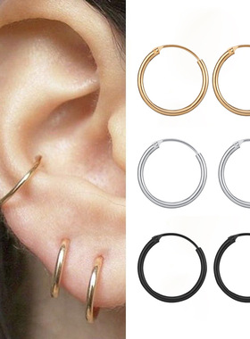 Small round metal Earrings earring women圆形圆圈金属小耳环女