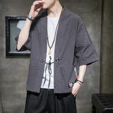 F70P45室内风2024夏装新款七分袖潮流时尚复古汉服风外套，男装夹克，电商A026