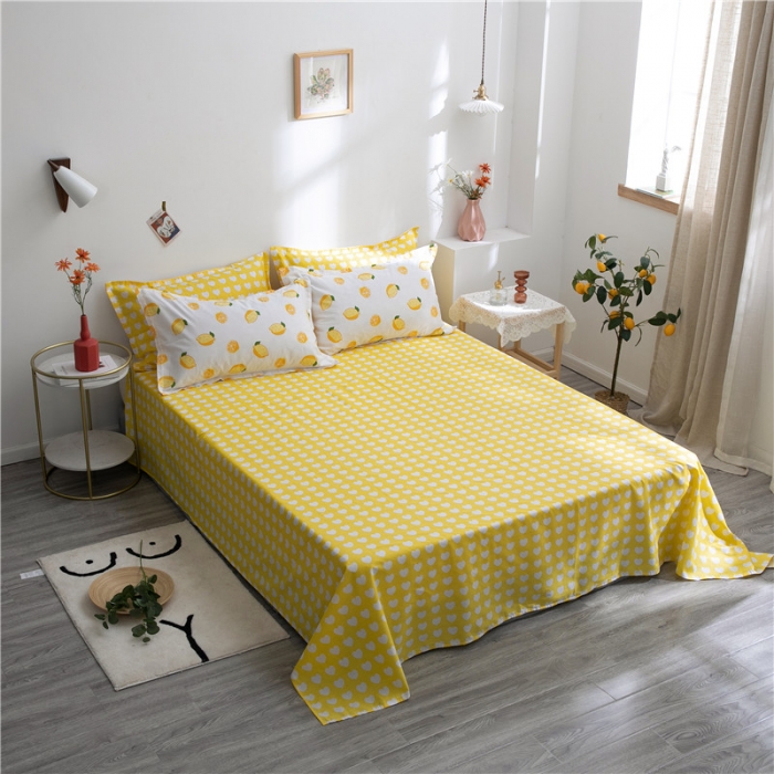 全棉一颗柠檬床单单件斜纹印花