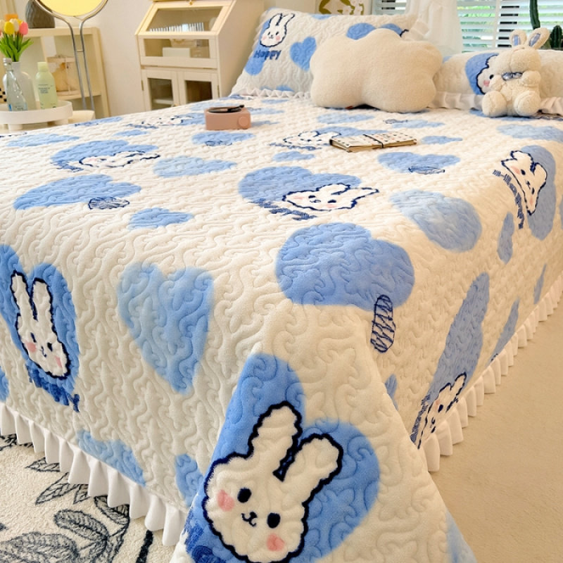 （总）梵朴2023新款冬季加厚牛奶绒床盖,床上用品,床盖,淘宝优惠券,粉丝福利购,淘宝优惠卷