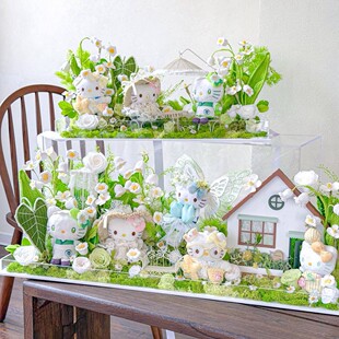 520七夕情人节永生花Kitty花园玩偶玫瑰花花盒摆件送女友闺蜜kt猫