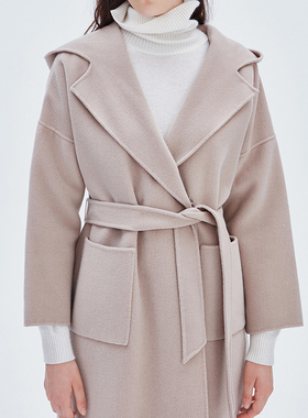 100%羊毛戴帽双面呢大衣 RS03010