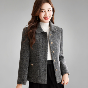 妈妈双面呢高档西装 女士羊毛呢大衣 2025秋冬新款 小香风外套女短款