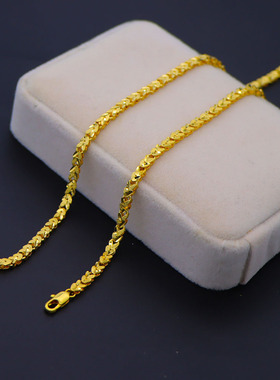 沙金项链女仿真18K镀金单链子色