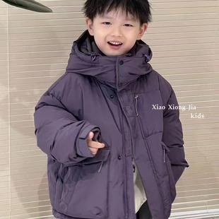 特价现货冬款波拉BORA韩国童装男童女童短款工装风连帽羽绒服外套