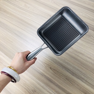 工厂瑕疵304一体钢蜂窝不粘煎锅日式 玉子烧方形平底锅小锅煎蛋卷