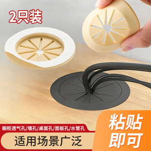 粘贴线孔盖书桌洞封口装饰圈盖电脑办公桌穿线孔盖板装饰圈走线盒