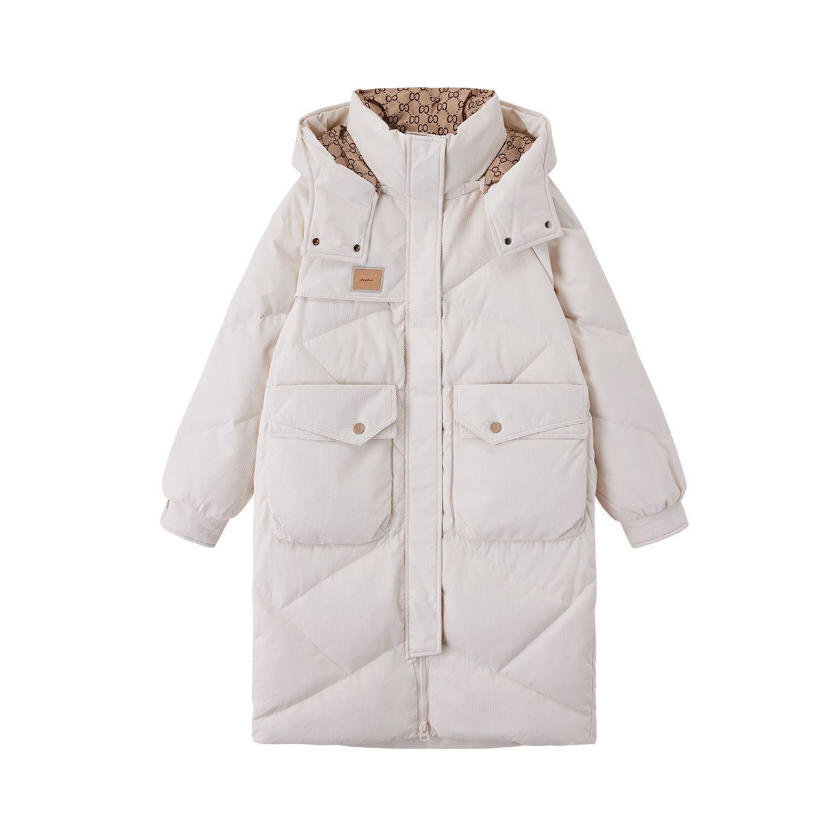 茵曼2024年冬季新款中长款保暖羽绒服女舒适韩版通勤宽松加厚外套