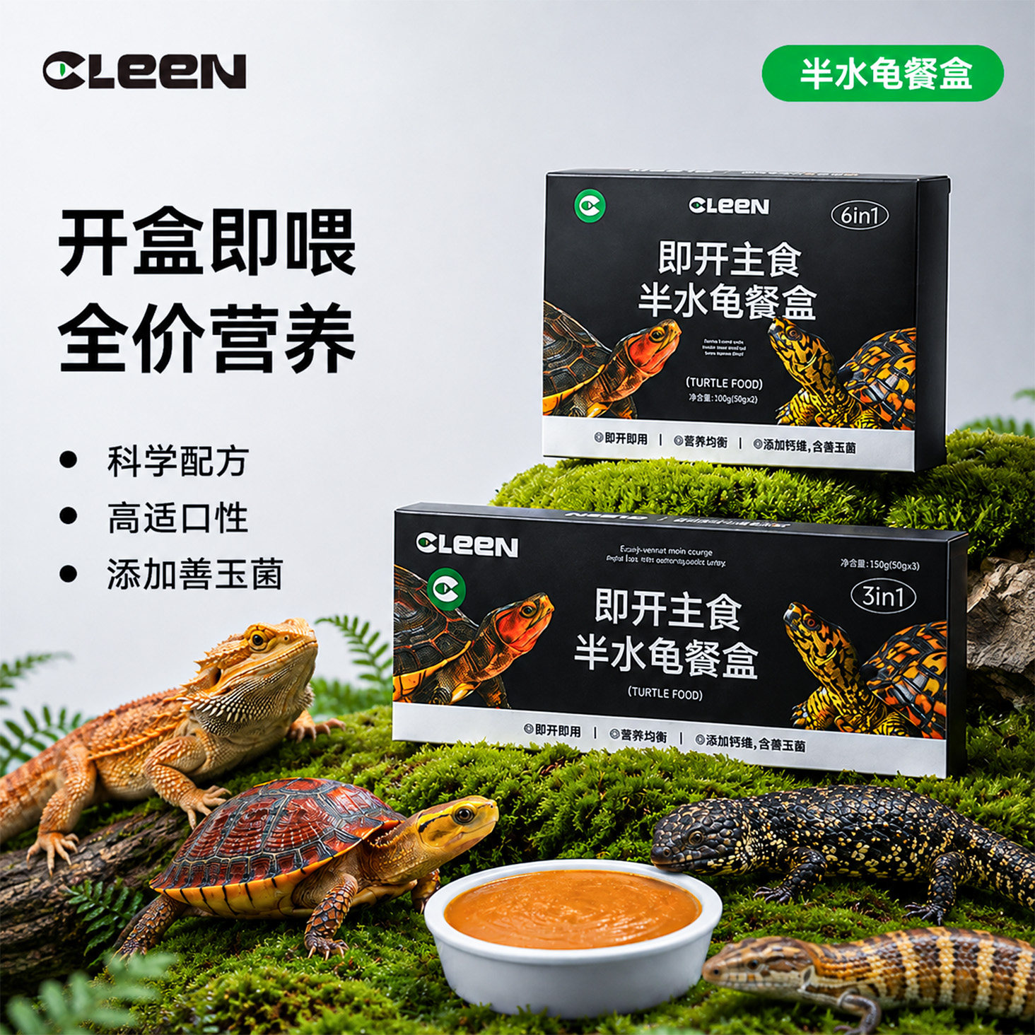 C-LEEN/其鳞半水龟餐盒善玉菌粮