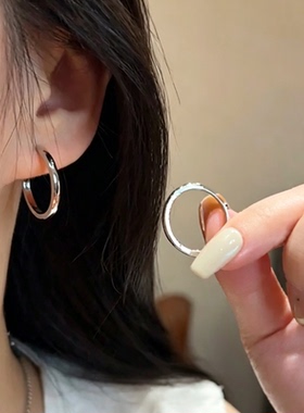简约百搭小众冷淡风素圈耳环女