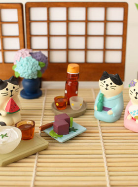 猫部杂货日式风小伙伴浴衣摆件
