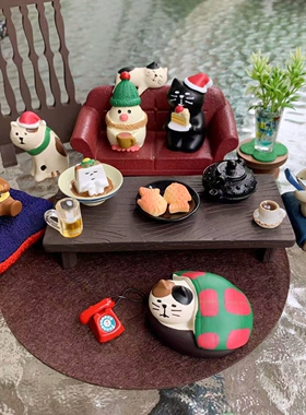 猫部杂货 猫咪的聚会日常可爱摆件好友相聚微场景公仔车载礼物